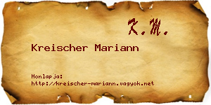 Kreischer Mariann névjegykártya
